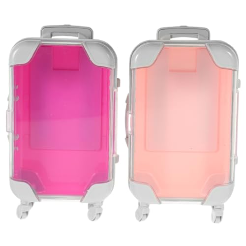 LOORGVEL 2 Stück Mini Kosmetikkoffer Tragbare Makeup Tasche mit Fächern Leichter Schmink Organizer für Reisen für und Mädchen und Rosé von LOORGVEL