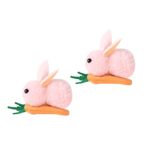 LOORGVEL Plüsch Kaninchen Haarspange 2 Stücke Kinder Haarnadel mit Karotten Design Bunte Haaraccessoires für Mädchen für Partys und Alltag von LOORGVEL