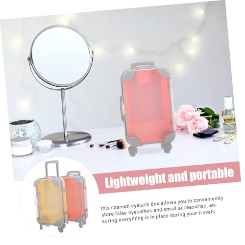 LOORGVEL 2 Stück Mini Wimpernkoffer Aufbewahrungsbox für Falsche Wimpern Tragbarer Make Up Organizer Kunststoff Kosmetikkoffer Leicht Stabil Teiliges Reise Eyelash Holder Case von LOORGVEL