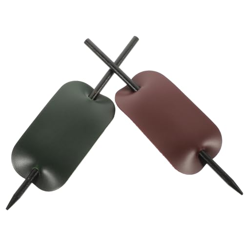 LOORGVEL 2 Stück PU Leder Haarspangen mit Stab Weiche Strapazierfähige Haarklammern für Damen Vielseitige Haar accessoires in Grün und Weinrot Geeignet für Verschiedene Haartypen und von LOORGVEL
