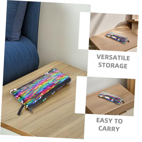 LOORGVEL 2 Stück Pailletten Kosmetiktasche Klein Handlich Langlebig Leicht zu Reinigen Makeup Tasche für Frauen Reise Schminktasche mit Geräumigem Innenfach für Tägliche Nutzung und von LOORGVEL