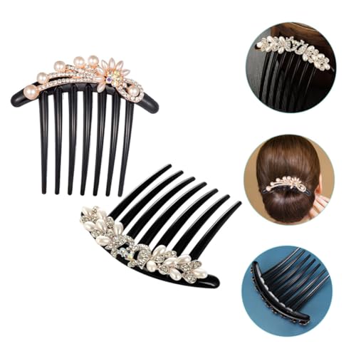 LOORGVEL 2 Stück Perlen Haarkamm Braut mit Strassbesatz Eleganter Haarschmuck für Hochzeit Party Langlebig Hautfreundlich Stilvoller Brautschmuck für Besondere Anlässe von LOORGVEL