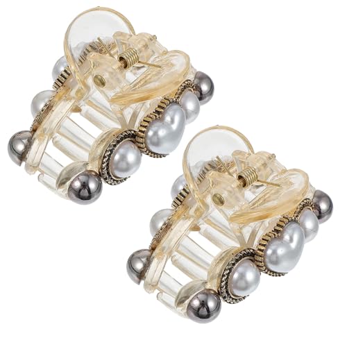 LOORGVEL 2 Stück Perlen Haarspangen Vintage Haarklammern mit Herzform Perlen Stilvolle Rutschfeste Haarklammern für Damen und Mädchen Leichtes Haarschmuck Accessoire für Alltag und Party von LOORGVEL