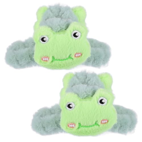 LOORGVEL 2 Stück Plüsch Haarklammer Große Haarkrallen für Dickes Haar Flauschige Haarspangen mit Niedlichem Froschmotiv Weiche Haarclips Fester Sitz für Frauen Vielseitig und Bequem im von LOORGVEL