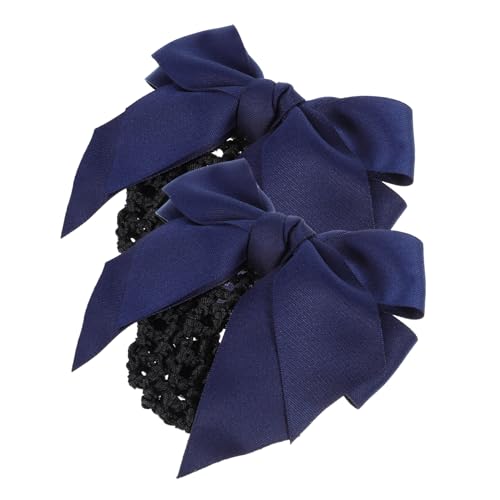 LOORGVEL 2 Stück Professionelles Haarnetz Damen Langlebige Haarklammer mit Schleifen Design Eleganter Haarschmuck für Büro Bank Krankenschwester und Telekommunikation Stilvoller Haar Bun von LOORGVEL