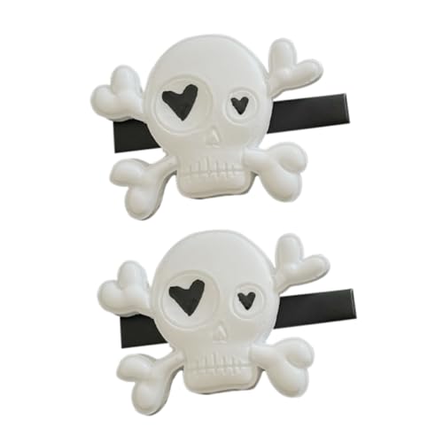 LOORGVEL 2 Stück Punk Stil Schädel Haarclip Kunststoff Skelett Haarklammern Halloween Party Haarschmuck für Frauen und Cosplay Zubehör von LOORGVEL