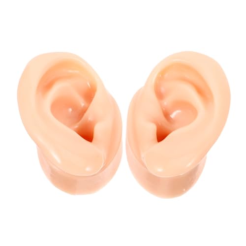 LOORGVEL 2 Stück Realistische Silikon Ohrmodell Ohrstecker Display Props für Damen Ohr Struktur Übung und Schmuckpräsentation Geeignet Hautfarben Links und Rechts separat von LOORGVEL