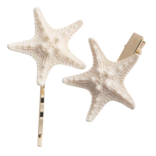LOORGVEL 2 Stück Seestern Haarnadeln Haarspangen mit Meerjungfrauenmotiv Hochzeitskopfschmuck für Strandpartys 3D-Haarklammern Haar Accessoires für Damen von LOORGVEL