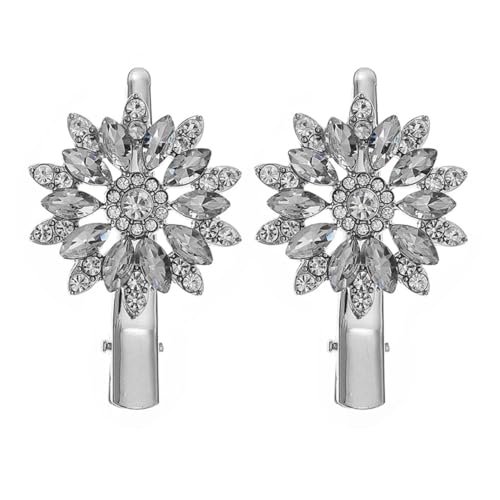 LOORGVEL 2 Stück Strass Haarklammern Damen Modische Haarspangen mit Funkelnden Wassersteinen Eleganter Haarschmuck für Alltag Party und Festliche Anlässe Vielseitige Haarschmuck von LOORGVEL