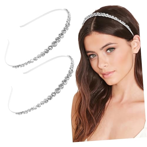 LOORGVEL 2 Stück Strass Haarreifen für Mädchen Leichte Glitzernde Haarschmuck Haarbänder mit Funkelnden Kristallen für Partys und Festliche Anlässe von LOORGVEL