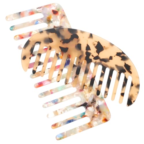 LOORGVEL 2 Stück Teiliges Anti static Acetat Haarkamm Breitzinkig Schmerzfreies Entwirren Langlebig Handlich für Damen Herren Friseurbedarf Reise und Tägliche Anwendung von LOORGVEL