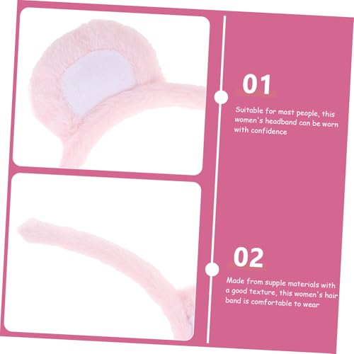 LOORGVEL 2 Stück Teiliges Damen Haarband mit Flauschigen Bärenohren Weiches Stirnband für Mädchen Lustiges Cosplay accessoire Bequemes Haarschmuck Make up Waschen und Partys von LOORGVEL