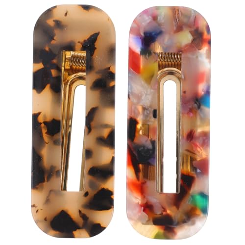 LOORGVEL 2 Stück Teiliges Mädchen Haarspangen Bunte Acryl Schnapp haarclips Einfache Styling accessoires für Teens und Frauen Geeignet für Party Schule Geschenk Vielseitig Einsetzbar von LOORGVEL
