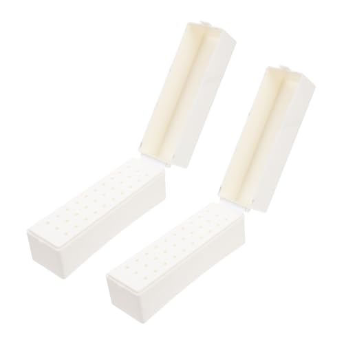 LOORGVEL 2 Stück Teiliges Nagelfräser Bit Aufbewahrungsbox mit Löchern Praktischer Nail Drill Bits Organizer Staubdichte Nagelbohrer Halterung für und Heimgebrauch von LOORGVEL