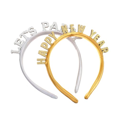 LOORGVEL 2 Stück Teiliges Neujahrs Haarschmuck Haarband Festival Haarreif Party Zubehör Bequem Kreativ Geeignet für Weihnachten Silvester Karneval von LOORGVEL