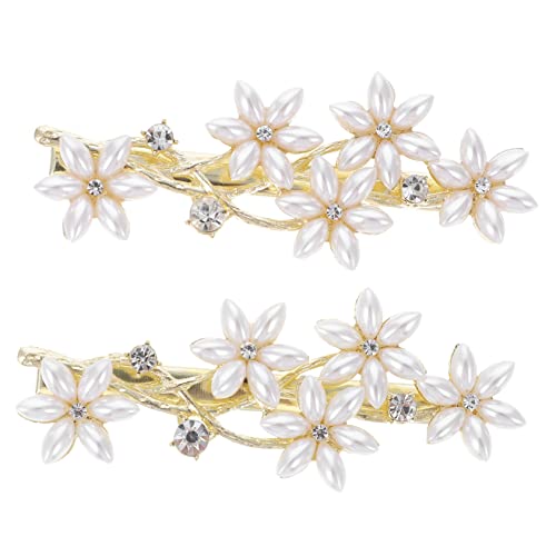 LOORGVEL 2 Stück Teiliges Perlen Haarpin Vintage Blüten Haarschmuck Brautschmuck Haarnadeln für Hochzeit und Festliche Anlässe Damen Accessoire von LOORGVEL