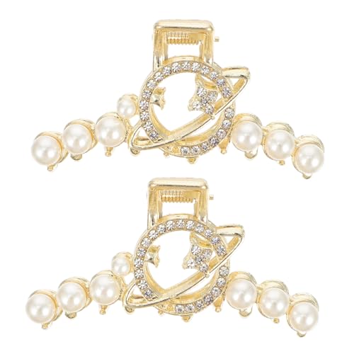 LOORGVEL 2 Stück Teiliges Perlen Haarspangen Geometrische Strass Haarklammern für Damen und Mädchen Fester Sitz für Dickes und Dünnes Haar Eleganter Haarschmuck für Party Hochzeit Alltag von LOORGVEL