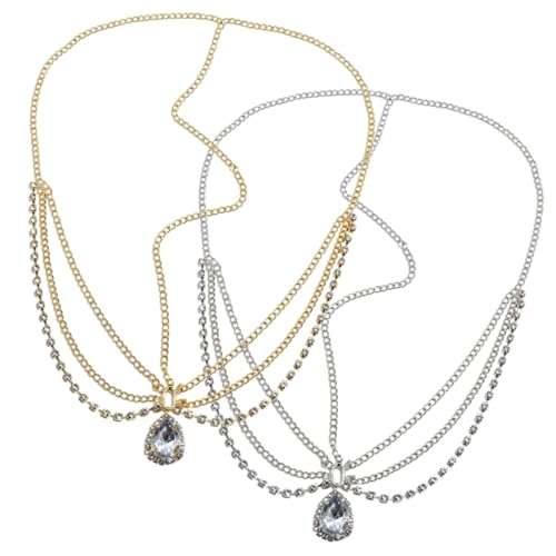 LOORGVEL 2 Stück Teiliges Stirnband mit Frontkette für Frauen und Mädchen Eleganter Haarschmuck mit Langlebigem für Hochzeit Party Festtage und Besondere Anlässe von LOORGVEL