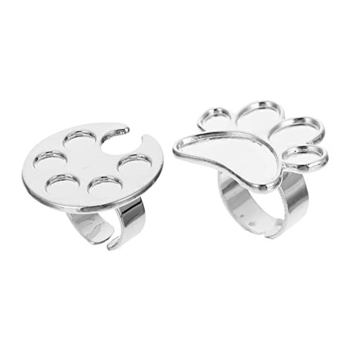 LOORGVEL 2 Stück Verstellbarer Nagellack Mischring aus Wiederverwendbarer Nagelpolierhalter für Professionelle Maniküre und Nageldesign Geeignet für Damen und Herren von LOORGVEL