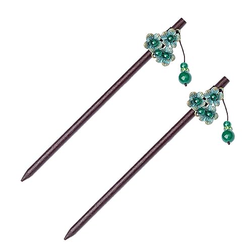 LOORGVEL 2 Stück Vintage Haarnadeln aus Chinesische Haarschmuck Stäbchen Glatte Kanten Geeignet für Mittleres Dickes Haar Dekorative Haarpins für Frauen und Besondere Anlässe von LOORGVEL
