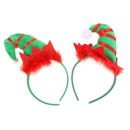 LOORGVEL 2 Stück Weihnachtliches Haarreifen mit Glocken und Federn Verstellbar Langlebig Festlicher Kopfschmuck für Erwachsene für Weihnachts und Karnevalspartys von LOORGVEL
