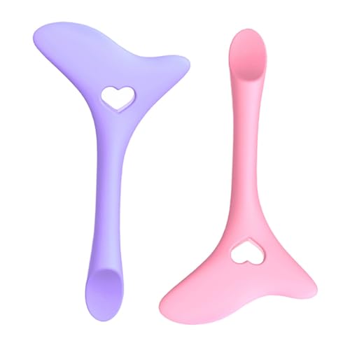 LOORGVEL 2 Stück Wiederverwendbare Silikon Eyeliner Hilfen Teiliges mit Creme Spatel Langlebige Make Up Werkzeuge für Präzises Kajalstift Auftragen Geeignet für Frauen und Party Make Up von LOORGVEL