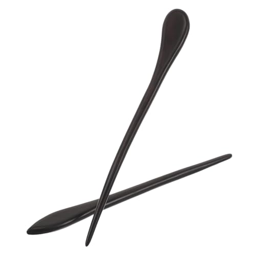 LOORGVEL 2 Stücke Teiliges Schwarze Holz Haarnadeln Traditionell Chinesischer Stil Handgefertigte Holz Haarstäbchen für Damen Vintage Step-shake Design Komfortabel Langlebig von LOORGVEL