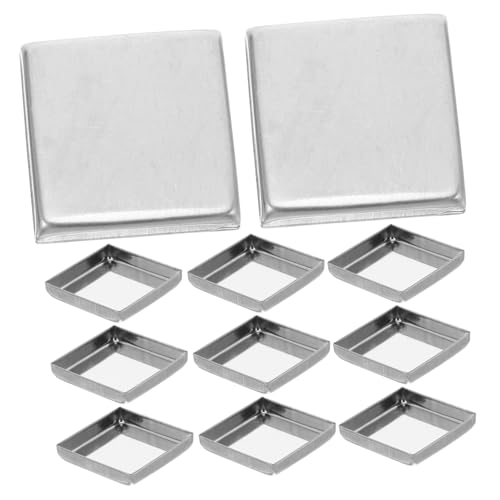 LOORGVEL 20 Stück Quadratische Metall-make-up-pfännchen aus Robustem Eisen Nachfüllbare Blush Lidschatten-paletten Vielseitige DIY Kosmetikpfännchen für Organizer Depotting und Reisen von LOORGVEL