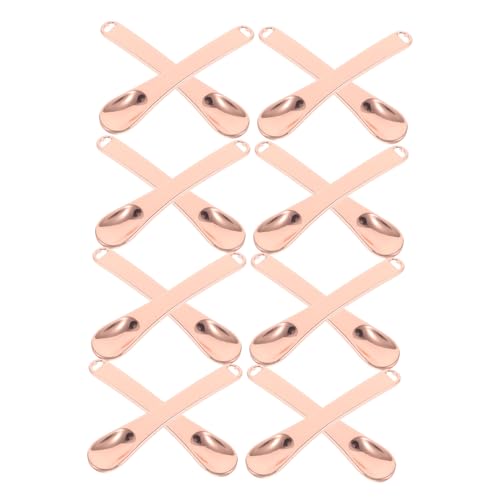 LOORGVEL 20 Stück Schönheitslöffel Hautpflegeschaufel Gesichtscreme Löffel kleiner Schminklöffel Augencremelöffel aus Metall Cremeportionierer aus Metall Zinklegierung Roségold von LOORGVEL
