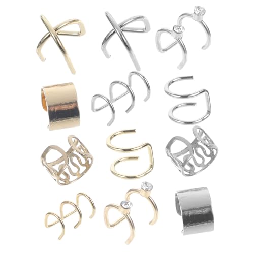 LOORGVEL 24 Stück Teiliges Ear Cuff in Gold und Silber Vielseitige Non Piercing Ohrmanschetten aus Robustem Modische Ohrclips für Damen für Partys Hochzeiten und Alltag von LOORGVEL