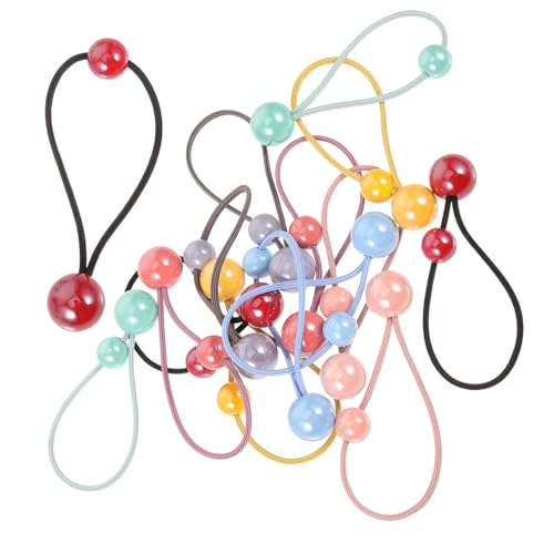 LOORGVEL 28 Stck Teiliges Elastische Haargummis mit Doppelt Kugeln Bunte Haarschleifen für Mädchen Weiche Vielseitige Haarbänder zum Ponytail und Dutt Geeignet für Alltag Partys und von LOORGVEL