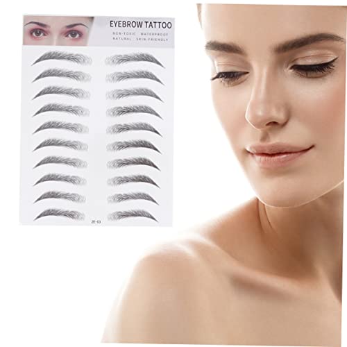 LOORGVEL 2stücke Künstliche Augenbrauen Schwarz Transfer Aufkleber Haarähnlich Augenbrauen-tool Für Männer Frauen Schwarz von LOORGVEL
