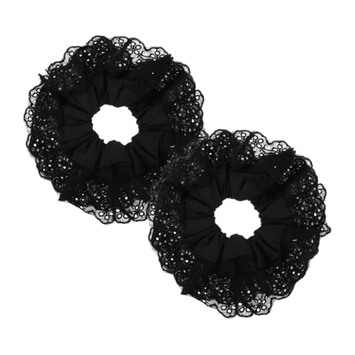 LOORGVEL 2stücke Große Haargummis Aus Doppellagigem Elastischem Spitzenmaterial Für Damen Sanfte Haarbänder Als Pferdeschwanzhalter Und Modisches Haaraccessoire von LOORGVEL