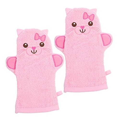 LOORGVEL 2stücke Cartoon Badehandschuhe Dusche Körperwaschhandschuhe Peelinghandschuhe Massagehandschuhe Für Junge Mädchen Badetuch von LOORGVEL