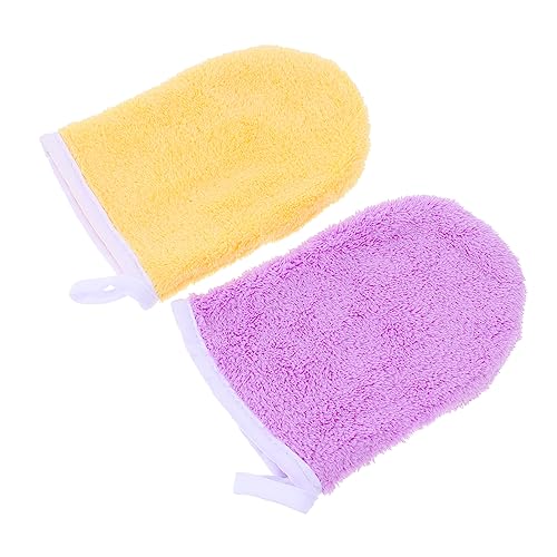 LOORGVEL 2stücke Gesichtsreinigungshandschuhe Aus Superfeiner Faser Make-up-entferner-handschuhe Zum Waschen Und Peeling Mit Aufhängeseil Für Platzsparende Aufbewahrung Geeignet Für von LOORGVEL