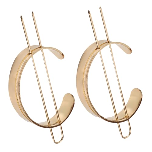 LOORGVEL 2stücke Haarspange Dutt Haarstab Halter Haarnadeln Für Frauen Feder Haar Manschette Hohe Legierung Halbkreis Haar Manschette Dutt Käfig Sicherer Halt Elegantes Design von LOORGVEL
