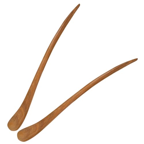 LOORGVEL 2stücke Vintage Holz Haarnadel Dekorative Haarspange Für Damen Und Mädchen Retro Haarstab Haareinlage Für Party Und Freizeit Muster von LOORGVEL