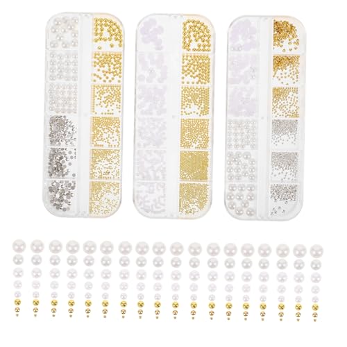LOORGVEL 3 Boxen Nail Decorations Boxen Rund Perlen und Strasssteine Kunststoff Nail Charms für DIY Maniküre Frauen Zubehör für Kreative Nageldesigns LOORGVEL 3 Boxen Nail Decorations Boxen Rund Perlen und Strasssteine Kunststoff Nail Charms für DIY Maniküre Frauen Zubehör für Kreative Nageldesigns von LOORGVEL