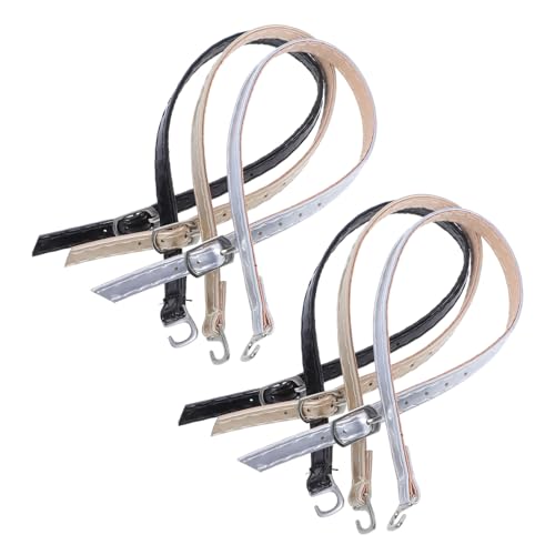 LOORGVEL 3 Paare Damen High Heels Schuhriemen mit Schnalle Verstellbare Rutsch Knöchelriemen aus Abnehmbarem Kunstleder Ersatzriemen für Lose Schuhe in Silber Gold und Schwarz von LOORGVEL