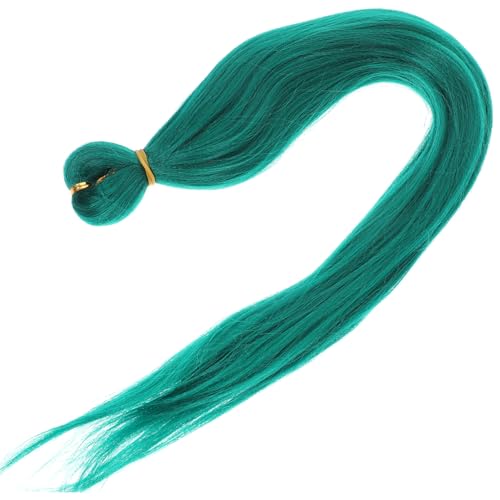 LOORGVEL 3 Rollen Grünes Flechthaar Kunsthaar Pre Stretched Haarverlängerungen Weiches Low Temperature Silk Braiding Hair für Box Braids und Zöpfe Frauen Alltags Party Cosplay von LOORGVEL