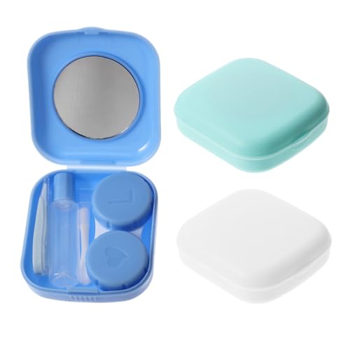 LOORGVEL 3 Sätze Kontaktlinsenbehälter Mini Reise Aufbewahrungsboxen mit Deckel Bpa frei Leicht Tragbar für Damen und Outdoor Einsatz von LOORGVEL