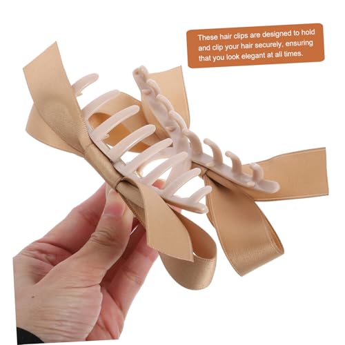 LOORGVEL 3 Stck Große Haarklammern mit Schleife Damen Haarklammern Stabile Haarclips für Verschiedene Frisuren in Schwarz Dunkelbraun und Khaki von LOORGVEL