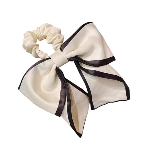 LOORGVEL 3 Stück Elastische Haargummis mit Weißer Schleife Niedliche Haarschleifen für Frauen und Mädchen Vielseitige Ponytail Halter für Alltag Partys DIY Frisuren und Festliche Anlässe von LOORGVEL