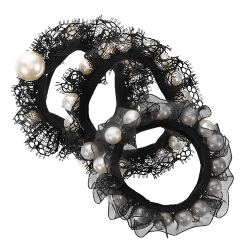 LOORGVEL 3 Stück Elastische Perlen haargummis für Damen Hohe Elastizität Schonend für Dickes und Lockiges Haar Minimalistisches Design Vielseitig für Pferdeschwanz Dutt und Alltag Geeignet von LOORGVEL