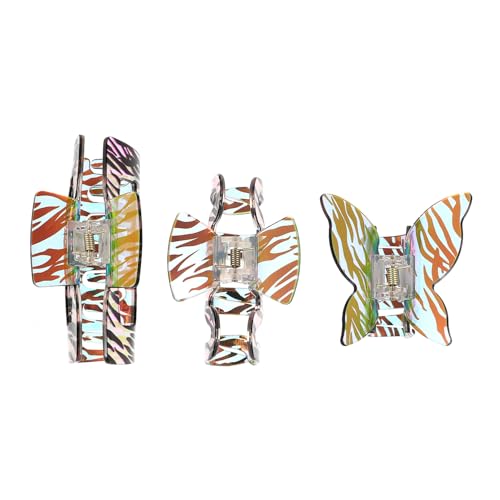 LOORGVEL 3 Stück Haarklammer Teilig Acryl Haarklammern Zebra Muster Haarspangen für Damen Mädchen Robust Langlebig Geeignet für Langes Lockiges und Glattes Haar Modisch Vielseitig für von LOORGVEL