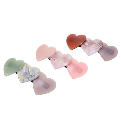 LOORGVEL 3 Stück Haarklammern Damen Herzform Leichte Stabile Haarklammern mit Federverschluss Rutschfester Haarschmuck für Alltag Party und Festliche Anlässe Eleganter Haarschmuck für von LOORGVEL