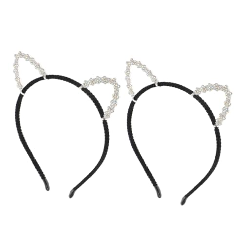 LOORGVEL 3stücke Katzenohr-stirnband Mit Strass Glitzernde Haaraccessoires -stirnband Legierung Kopfbedeckung Für Partys Und Festivals von LOORGVEL