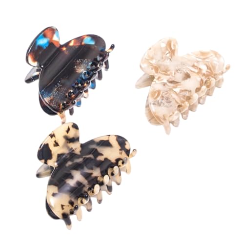 LOORGVEL 3 Stück Teiliges Acetat Haarspangen mit Marmor Leopardenmuster Große Haarklammern für Frauen und Mädchen Langlebige Glatte Haaraccessoires für Vielseitiges Styling Zufällige Farbe von LOORGVEL