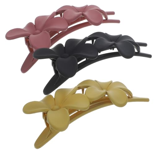 LOORGVEL 3 Stück Teiliges Blumen Haarklammern für Frauen Rutschfeste Alligator Clips Schonend zu Dünnem Haar Fester Sitz für Alltag und Party Modisches Haarschmuck Accessoire in Schwarz von LOORGVEL