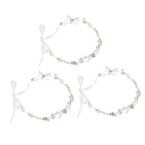 LOORGVEL 3 Stück Teiliges Braut Haarband Silber mit Strass Leichtes Verstellbares Hochzeits-haarschmuck für Damen und Mädchen für Hochzeit Abschlussball Festliche Anlässe von LOORGVEL